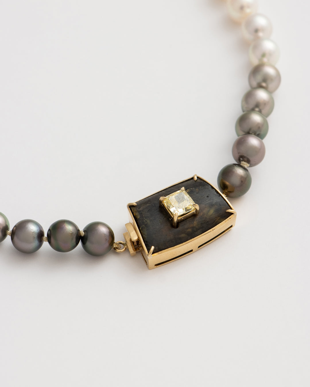 Colar Pérolas Degradê e Diamante