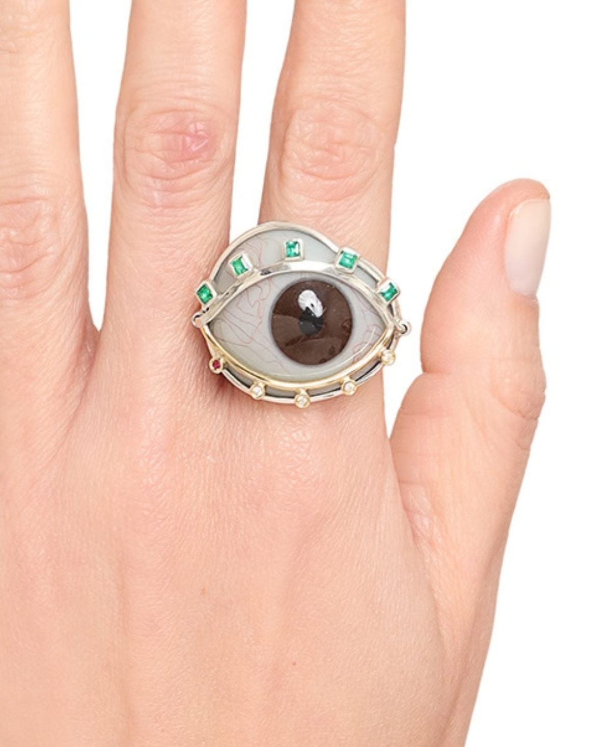 Mariah_Rovery_anel_olhos_esmeralda_joias_femininas_escultura_arte_prata_rubi