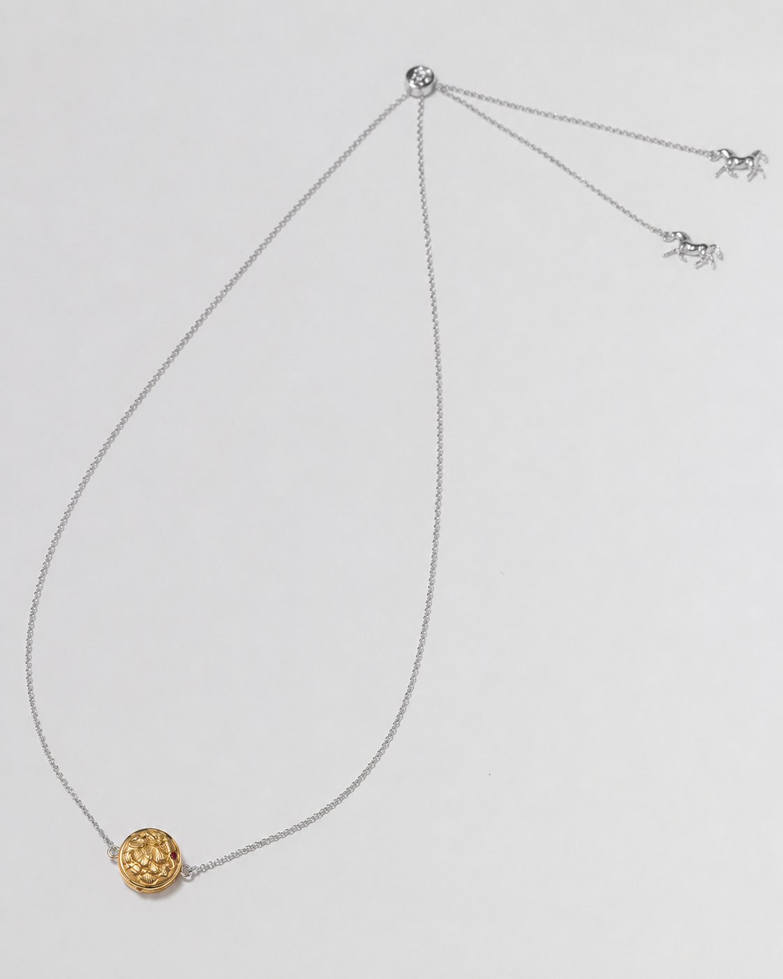 Corrente Ajustável Ponteiras Cavalinho E Fecho Medalha Dourado