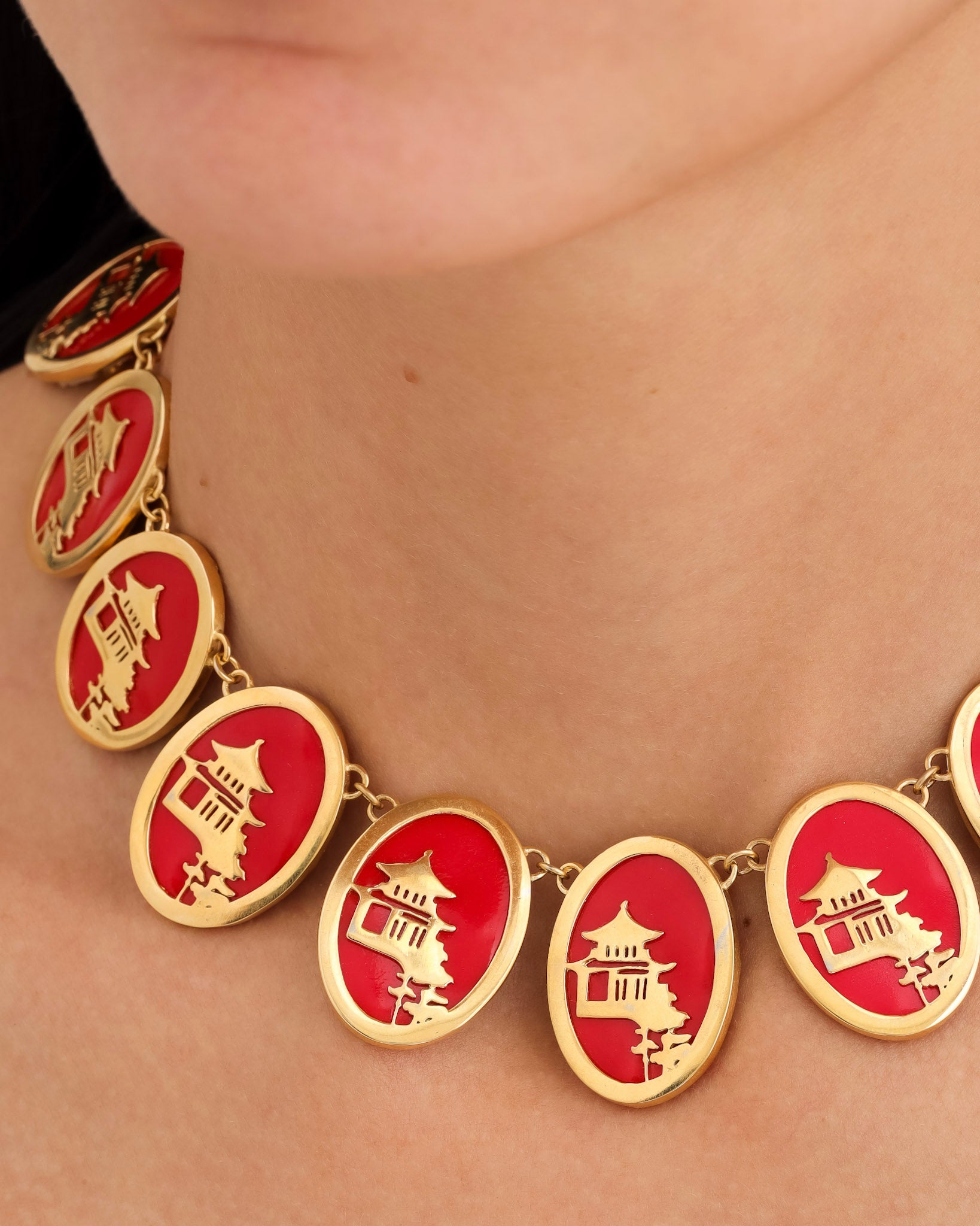 Colar Medalhas Fênix Flex Dourado