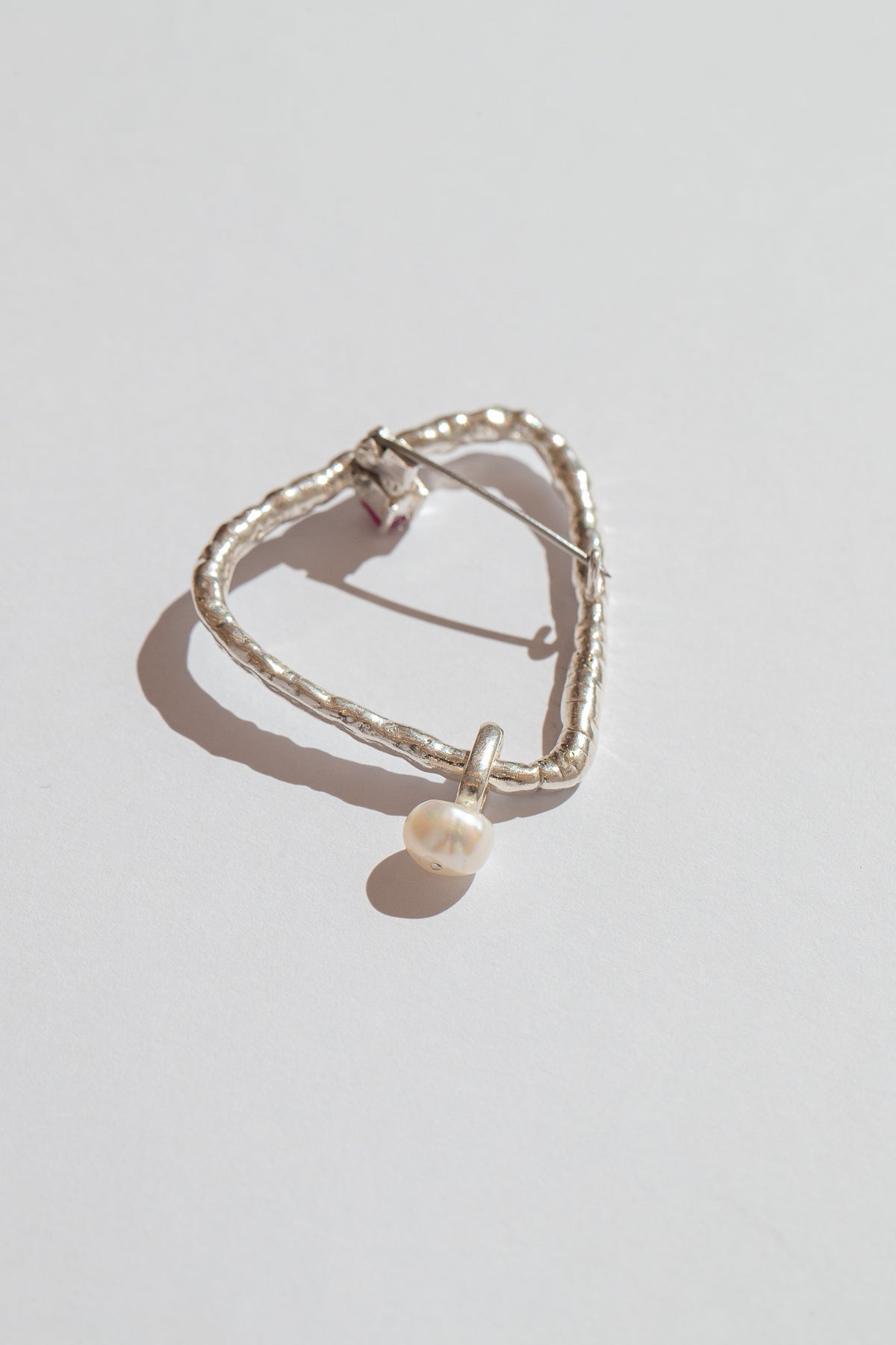 Broche Argola Tri Prata E Pérola