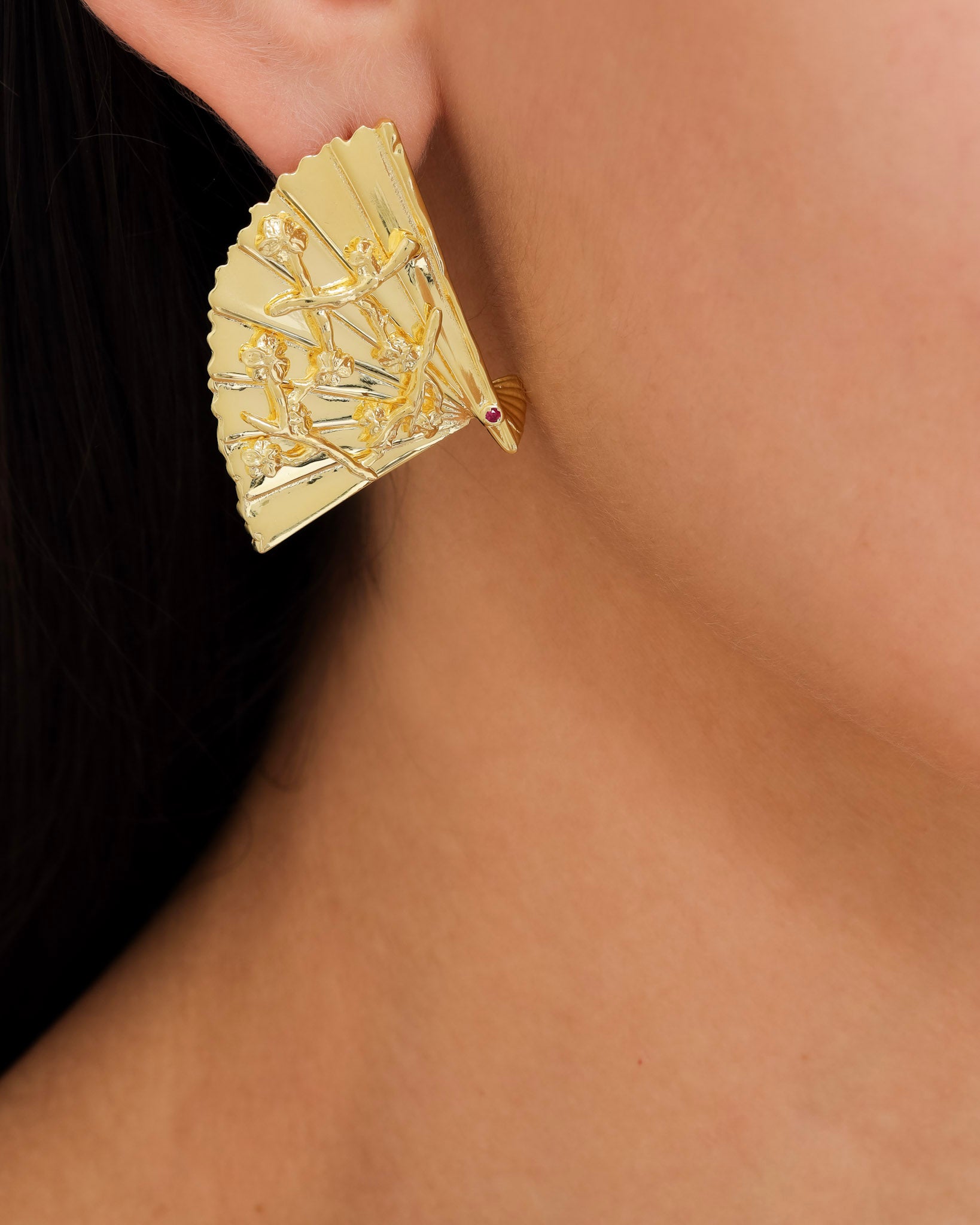 Brinco Leque Dourado
